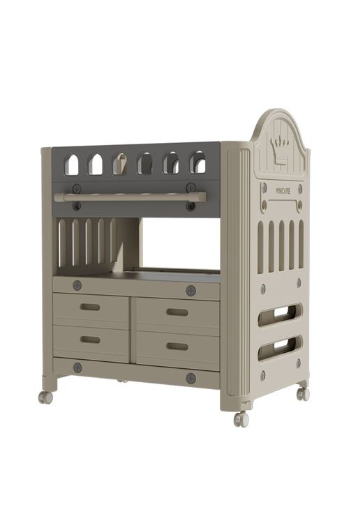 Mobile Baby Changing Unit Station W/ Drawer & Shelf Infant Diaper Table on Wheel — image 11