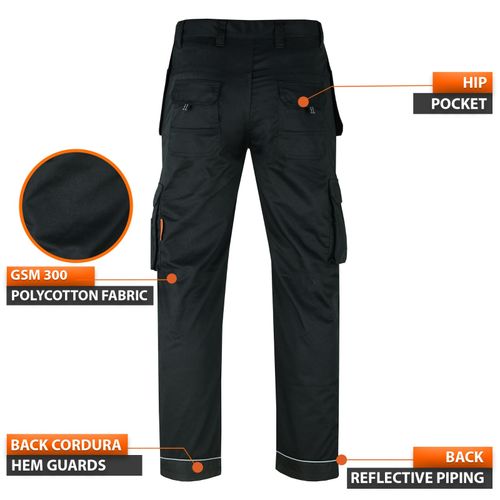 Mens Combat Cargo Trousers Work trousers With knee pad & Holster pockets Global — image 3