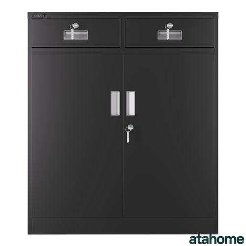 Atahome Metal Cabinet Storage Cupboard Lockable Steel Cabinet Adjustable Shelves — image 3