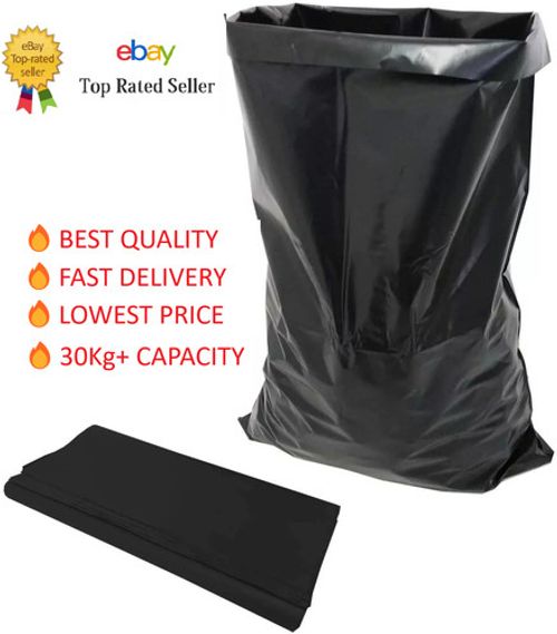 Black Rubble Sacks Builders Rubbish Waste Heavy Duty Strong Bags Bulk Large
