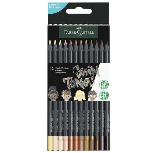 Faber Castell Black Edition Colouring Pencils Skin Tones Pack of 12