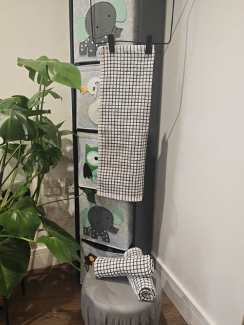 Pack of 3 Clean Checked Kitchen Hand Towels Black and White
