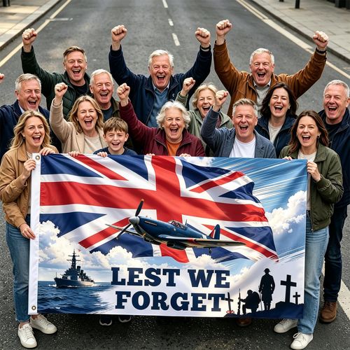 Lest We Forget Flag 5ft x 3ft with Eyelets Poppy Remembrance Day Flag for War — image 21