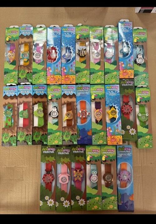 50x Kids Snap Watches Animal Designs Party Bag Fillers Toys Job Lot Wholesale