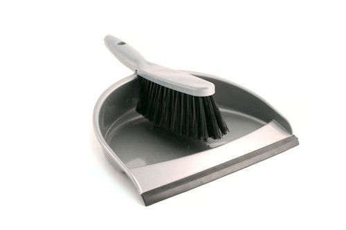 Dustpan and Stiff Brush Set Plastic Silver Hand Dust Pan Household Cleaning