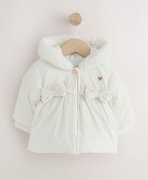 Next Baby Girls/3-6months/hooded/Puffer Coat/zip up/Worn Once/RRP  £23.00 — image 1