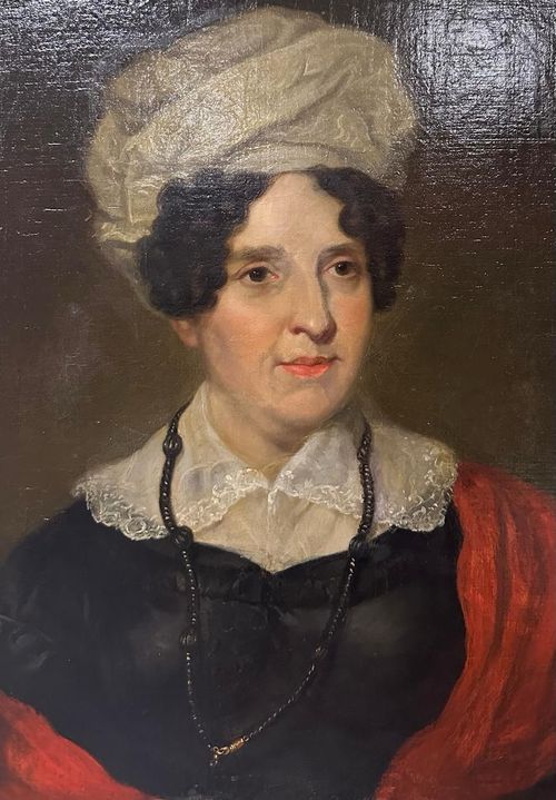 19th Century English School Portrait of a Lady White Headdress Oil Painting — image 3