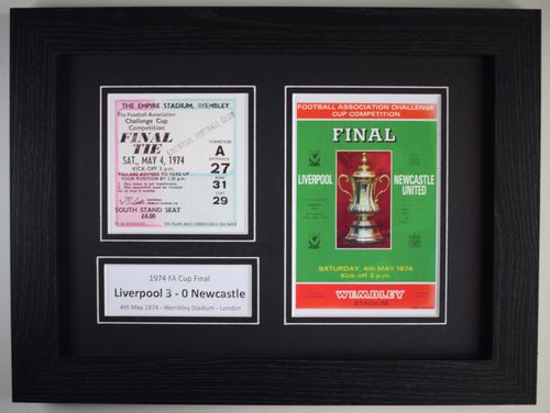 1974 FA Cup Final A4 Photo Ticket Display Football Programme Liverpool Gift — image 1