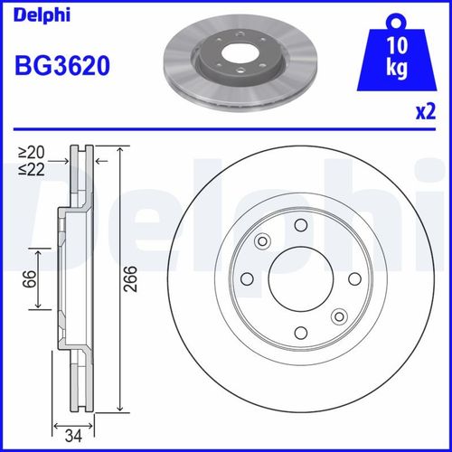 DELPHI Front 2x Brake Discs + Pads For Citroën Berlingo DS Opel Peugeot Vauxhall — image 4