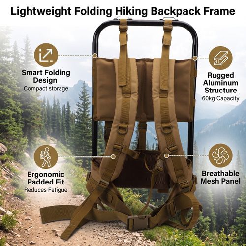 NEW Hiking Backpack Frame Folding Lightweight Hiking Backpack External Frame For — image 13