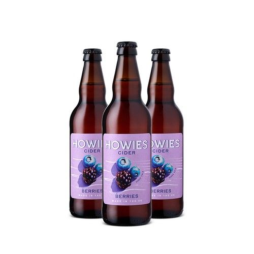 Howies Fruit Cider ? Berry Flavour 3 x 500ml Glass Bottles