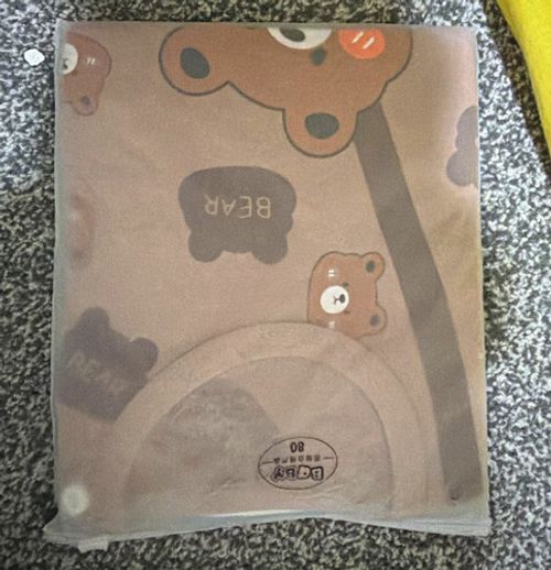 Unisex Kids Bear Graphic Print Pyjama Set 2-Piece Beige/Blue One Size