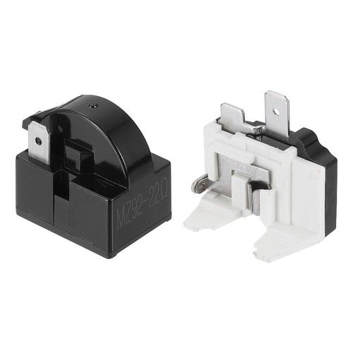 1 Set PTC Refrigerator Starter Relay 22 Ohm 2 Pin and 1/6HP Overload Protector