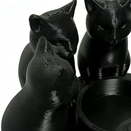 Black Cats Candle Tea Light Holder 3D Printing Cats Animal Candle Holder — image 8