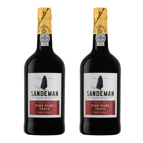 Sandeman Fine Ruby Port 2 x 75cl | Premium Portuguese Ruby Port | 19.5% ABV