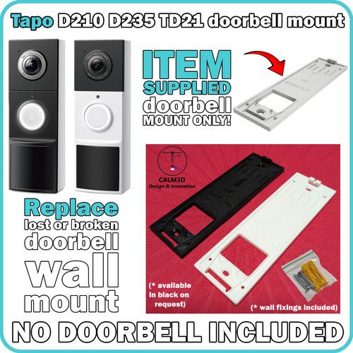 Tapo replacement doorbell mounts - D130 D230 TD23 D210 D235 TD21 - FREE P&P