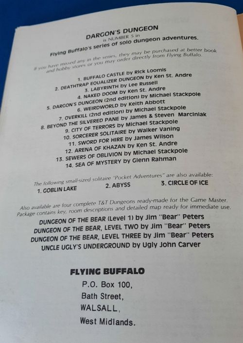 RARE Dargon's Dungeon (SOLO5) First Printing 1981 for Flying Buffalo — image 12
