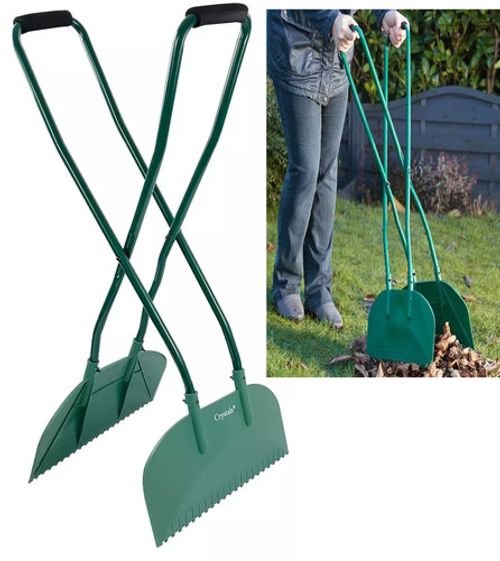 Long Handled Collecting Rake Grab Garden Leaf Tidy Collector Grabber Gardening