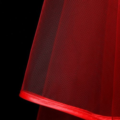 Veil On Comb - Red - Halloween Wedding Fancy Dress Party Bridal Lace - Satin UK — image 3