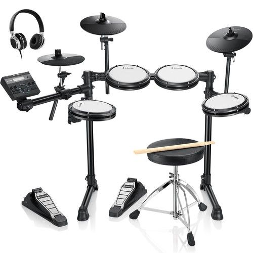 Donner DED-200 LITE Electric Drum Set w/ Quiet Mesh Pads 450 Sounds 31 Drum Kits