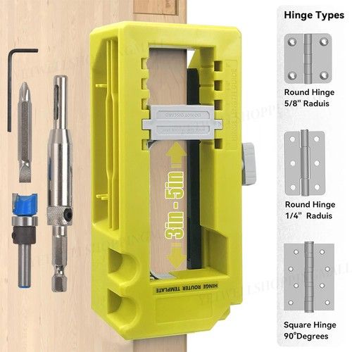 Door Hinge Routing Jig Stable Easy Installation Hinge Router Template Adjustable
