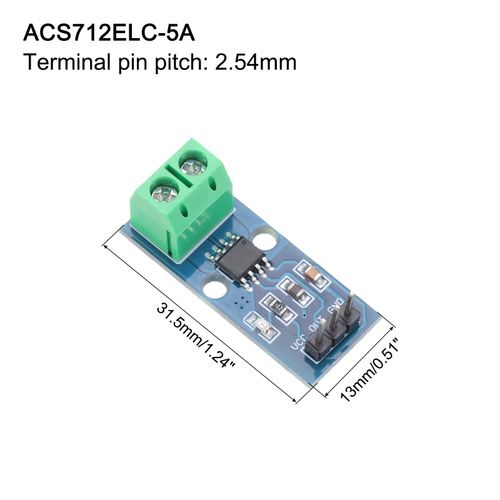 3pcs ACS712 Current Sensor AC/DC 5A Range Hall Current Measuring Module — image 2