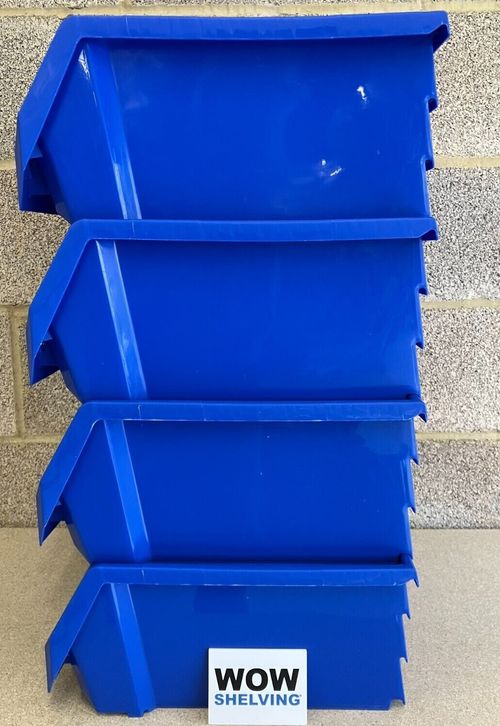 FACTORY CLEARANCE plastic parts storage lin bins boxes garage workshop Blue Grey — image 9