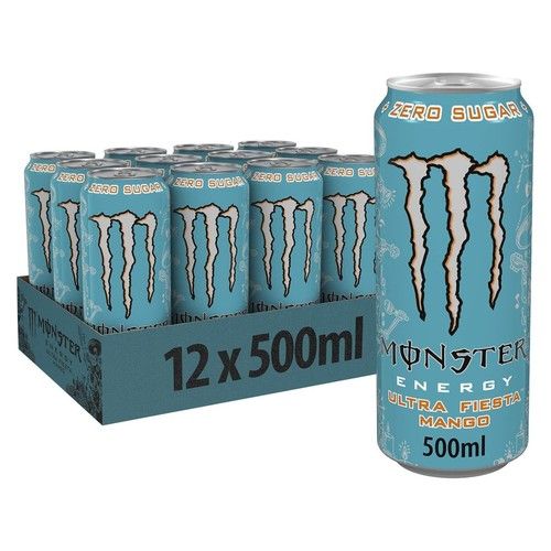12 x Monster Energy Drink Ultra Fiesta Mango Zero Sugar 500ml