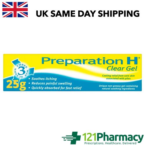 Preparation H CLEAR GEL - 25g Moisturising Soothes Itching Piles Haemorrhoids — image 1