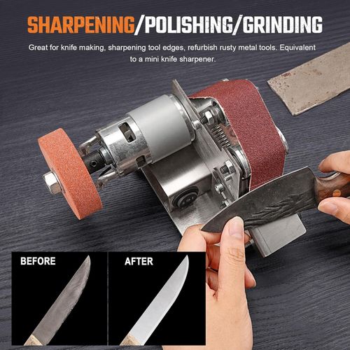 Mini Electric Grinder Belt Sander Polishing Grinding Knife DIY Sharpener Machine — image 5