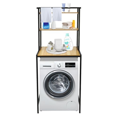 Washer And Dryer Storage Shelf Three-tier bathroom Space Saving Organizer Rack — image 4