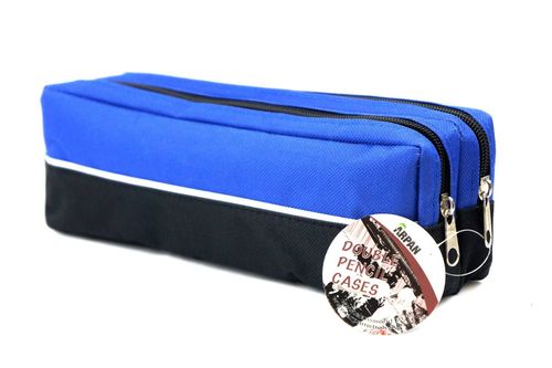 Large Double Zip Fabric Pencil Case - Ideal For School/College/Uni.- Make up Bag — image 2