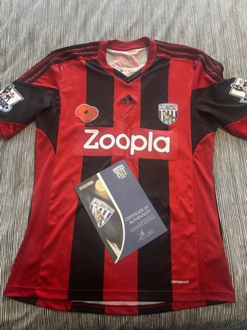 Match worn Gareth McAuley Signed Shirt WBA v Chelsea. COA from Albion auctions