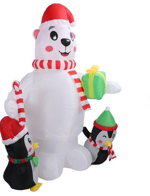 6ft Large Inflatable Polar Bear LED Lights Outdoor Christmas Decorations  — image 5