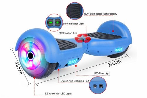 Blue Hoverboard with LED Wheels UL2272 Certified — image 7