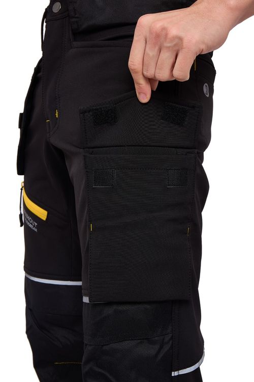 Men’s Softshell Cargo Combat Work Trousers Knee Pad Pockets Safety Pants Fleece — image 4