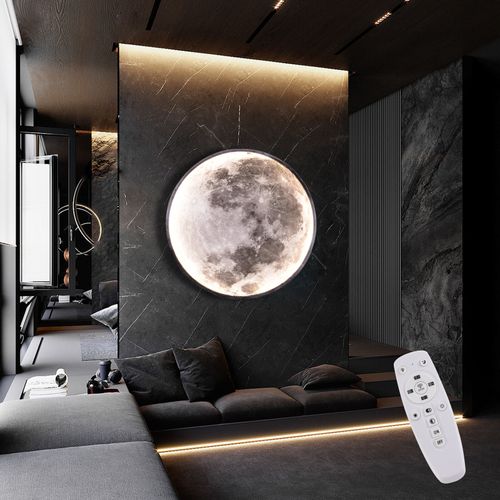 Modern Dimmable Moon Wall Lamp with Remote Control 3D Moon LED Wall Lamp  — image 4