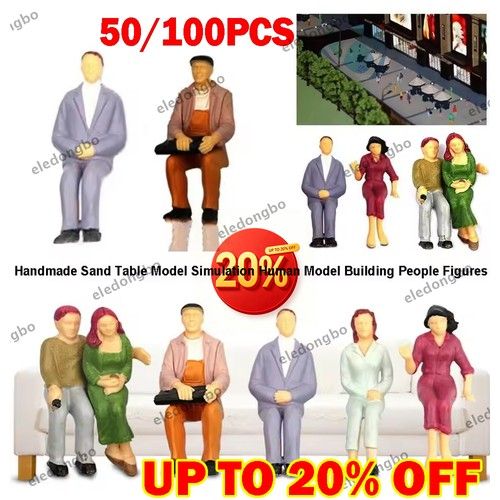 50/100x Mixed Painted Model Trains People Seated Passengers Figures OO Gauge