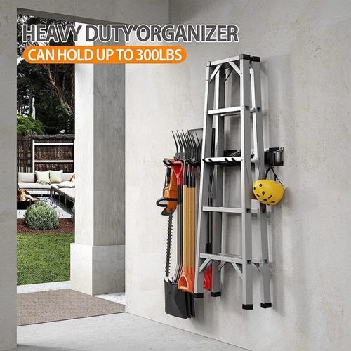 2x Garage Garden Tool Holder Storage Rack Shed Wall Mounted Organiser Long Hooks — image 22