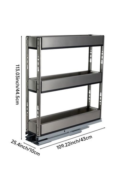 Pull Out Steel Basket Kitchen Cabinet Larder Organizer Cupboard Drawer 100-250mm