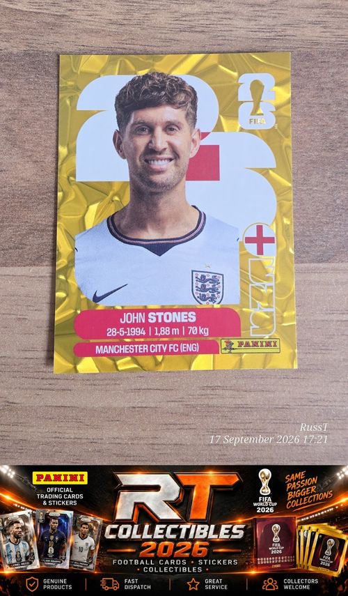 2026 Panini World Cup ENGLAND Full Team Gold Crumple Stickers Jude Bellingham — image 4