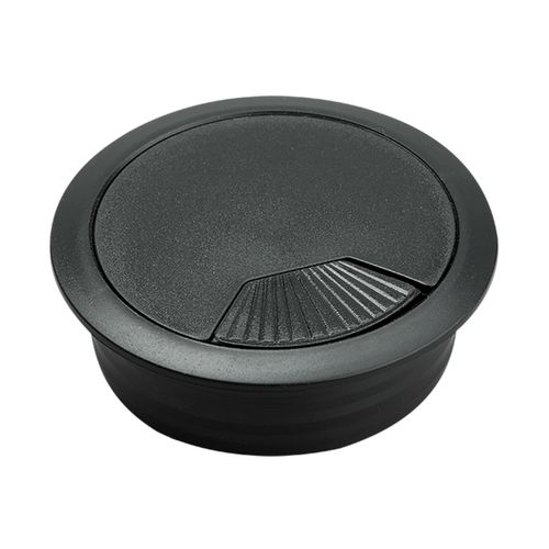 60mm Black Plastic Cable Desk Grommets Computer PC Cover Caps Wires Cables  — image 1
