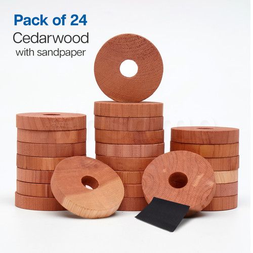 100% Natural Cedar Wood Moth Repellent Odour Rings Insect Deterrent Clothes