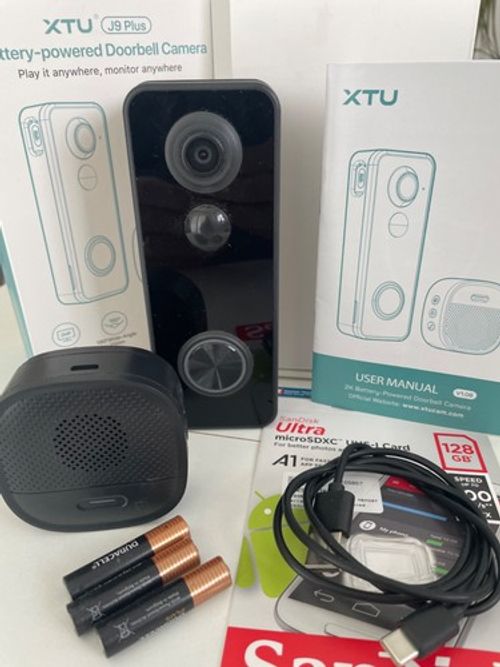 XTU 2K Wireless Video Doorbell Camera with Chime, Battery Powered WiFi