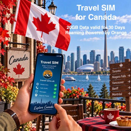 Travel SIM for Canada - 20GB of Data Valid for 30 Days - eSIM & Physical SIM