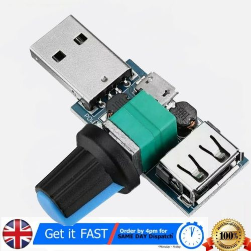 USB Fan Speed Controller DC 4-12V Reducing Noise Multi-stall Adjustment Governor — image 1