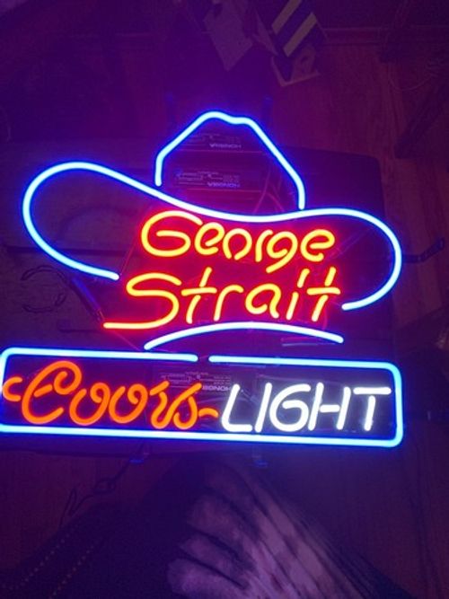 Crs Light Beer George Strait Hat 19"x15" Neon Light Sign Pub Wall Decor Artwork