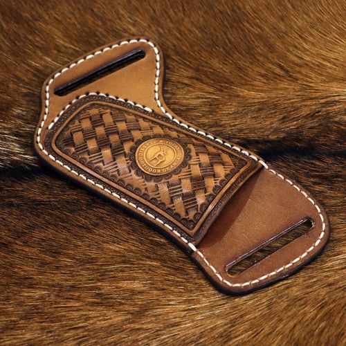 TOURBON Leather Belt Carrier for Folding Knife – EDC Pouch Knives Tool Case