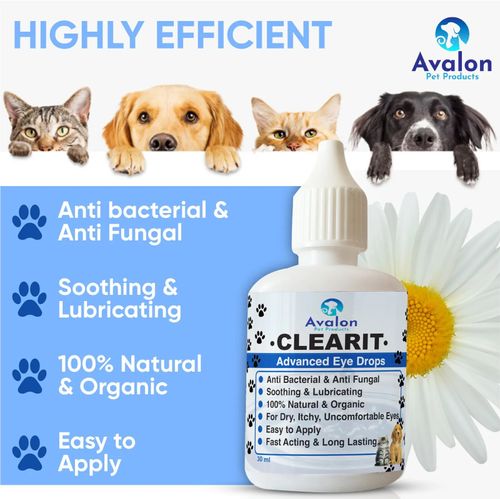 Pet Dog Cat Advanced Eye Drops Clearit 30ml 100% Organic Soothing Lubricating — image 3