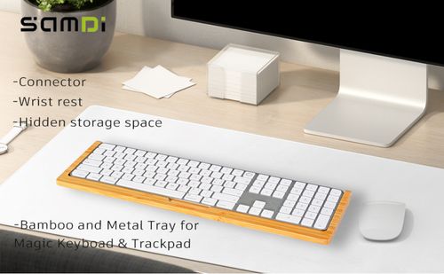 SAMDI Wood Keyboard Tray Holder Magic Keyboard with Numeric Keypad Custom — image 6